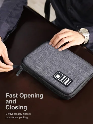 Miniatura 5 de Luxtude Bolsa organizadora de cables, bolsa organizadora de cables de viaje, organizador electrónico de viaje para cargadores y cables, bolsa