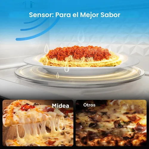 Miniatura 5 de Midea MMO12S3ASTZ Microondas de sobremesa, 1.2 pies cúbicos Microondas delgados con cocción por sensor, Microondas de acero inoxidable, 1000W