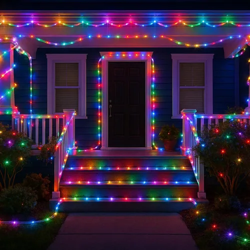 Miniatura 2 de Tira de luces de 132 pies para exteriores impermeables, 400 LED que cambian de color, luces de cuerda enchufables con control remoto, para Pascua