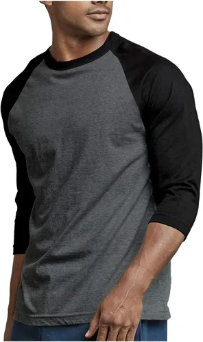 Miniatura 3 de Men's 3/4 Sleeve Raglan Cotton Baseball Tee Shirt
