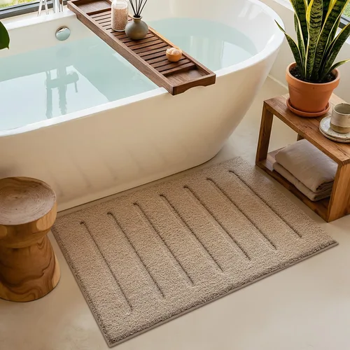 Miniatura 8 de LUMI Tapetes de baño antideslizantes y agradables a la piel, tapetes de baño de calidad de hotel para baño, tapete de ducha lavable y esponjoso