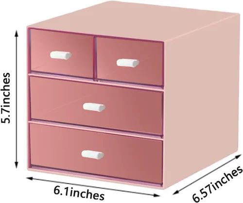 Miniatura 3 de Organizador de escritorio con cajón, organizador de oficina con 4 cajones, caja de almacenamiento de escritorio para escritorio, tocador, oficina