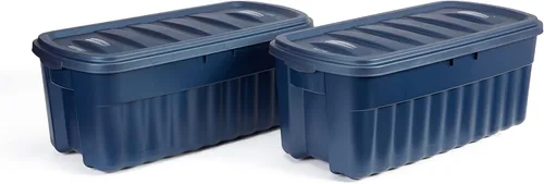 Miniatura 9 de Rubbermaid Roughneck Bolsa de variedad - Hecho en los EE. UU. Color índigo oscuro metálico, resistente contenedor de almacenamiento apilable