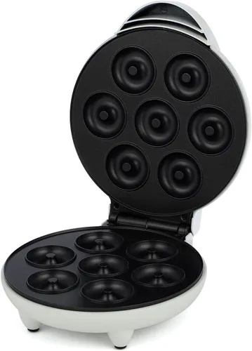 Mini máquina de donas, superficie eléctrica antiadherente que hace 7 donas pequeñas, decora o hiela tu propia para postres o aperitivos aptos para