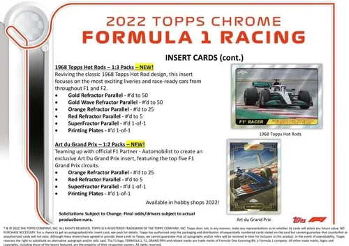 Miniatura 6 de Caja Hobby Lite 2022 Topps Chrome F1 Fórmula 1