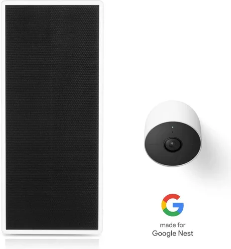 Miniatura 2 de Wasserstein Panel solar de alta calidad, cargador de panel solar para Google Nest Cam exterior o interior, batería - 3.5 W de energía solar - Hecho