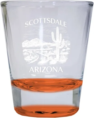 Miniatura 5 de Scottsdale Arizona Souvenir - Vaso de chupito grabado de 1.5 onzas, color azul, paquete de 2