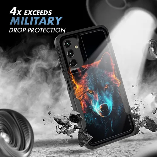 Miniatura 5 de Funda para Galaxy A14 5G, resistente de doble capa híbrida de policarbonato duro, goma suave, a prueba de golpes, funda protectora resistente