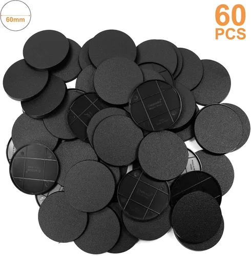 Miniatura 7 de Evemodel 60pcs 2.362 in Bases redondas para Wargames Mesa Superior Simulación Militar Escena ABS Plástico