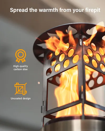 Miniatura 2 de YEFU Deflector de calor para fogata para estufa Solo Mesa, difusor de calor portátil para fogata de mesa de 5 pulgadas, captura y redirige el calor