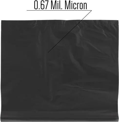 Miniatura 7 de Bolsas grandes para camisetas en relieve color negro liso (400 unidades), 12 x 7 x 22 pulgadas, 17 micrófonos, bolsas negras con asa, a granel