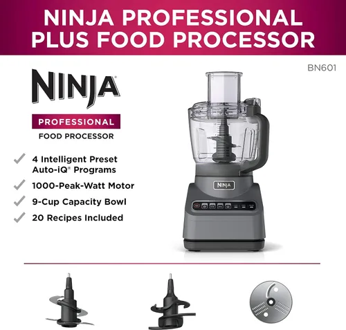 Miniatura 6 de Ninja Procesador de alimentos Professional Plus de 1000 vatios de pico con programas preestablecidos Auto-iQ para picar puré, rebanada de masa