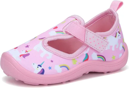 FANTURE Zapatos de agua para niños y niñas, lindas sandalias acuáticas, playa, piscina, parque acuático, tenis acuáticos, para niños pequeños y