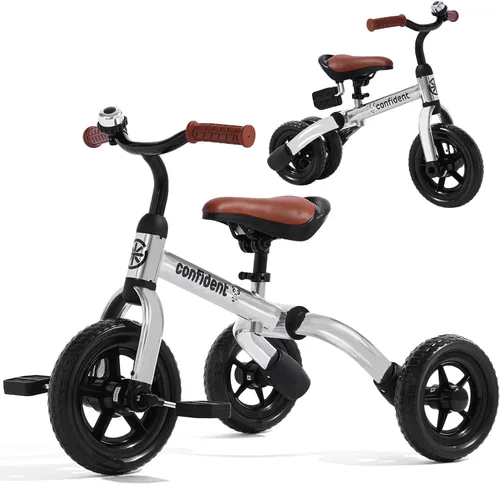 Miniatura 11 de XPIY Triciclo para niños de 2 a 5 años, triciclo plegable 3 en 1 para niños y niñas, bicicleta para niños con pedal desmontable y asiento ajustable