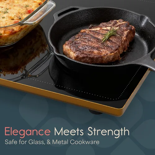 Miniatura 8 de ThermaPlate - Bandeja de calentamiento grande Calentador eléctrico de alimentos de vidrio de 31.5 x 17.5 pulgadas para cocina, fiestas y bufés