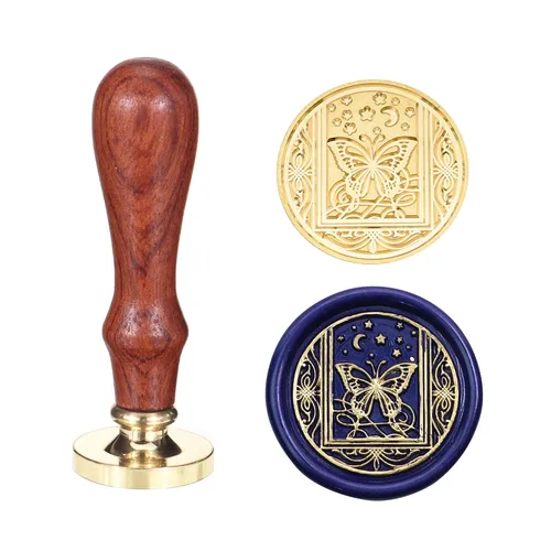 Miniatura 8 de SWANGSA Sello de cera de abeja estrellada, sello de sellado de cabeza de latón vintage, ideal para adornar invitaciones de fiesta, paquetes de vino