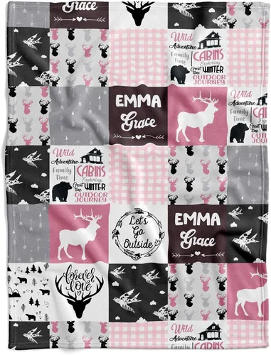 Miniatura 15 de Manta de bebé personalizada de Woodland, Manta de bebé con temática de bosque, Manta de bebé personalizada, Manta de bebé niño, Manta de bebé