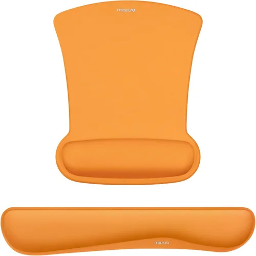 Miniatura 10 de MOSISO Juego de Reposamuñecas para Teclado y Mouse, Alfombrilla Ergonómica con Base Antideslizante para Alivio del Dolor en Casa/Oficina y Escritura