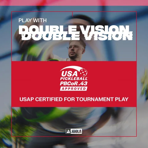 Miniatura 5 de JOOLA Double Vision - Paleta de pickleball de 16mm (0.63 pulgadas) - Forma Signature y estándar - Superficie de aramida para un tacto más suave