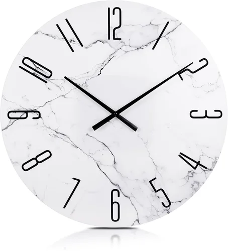 Miniatura 8 de Relojes de pared de vidrio de 14 pulgadas para decoración de sala de estar, relojes de pared decorativos que funcionan con pilas, relojes de cocina