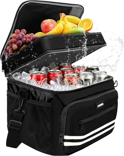 Lonchera para mujeres y hombres, 26 L, 36 latas, bolsa de almuerzo grande con aislamiento térmico, doble cubierta a prueba de fugas, lonchera grande