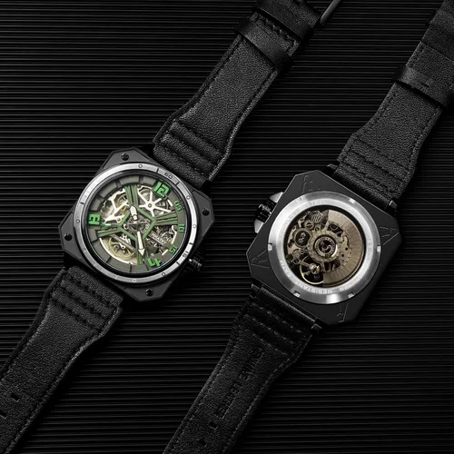 Miniatura 7 de Automatic Watches for Men,Stainless Steel Case with Leather Band,50M Waterproof Men Mechanical Wrist Watches