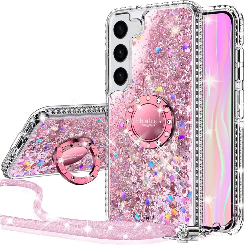Miniatura 7 de Silverback Funda protectora delgada para Samsung Galaxy S22 Ultra para Samsung Galaxy S22 Ultra 5G, con purpurina holográfica líquida en movimiento