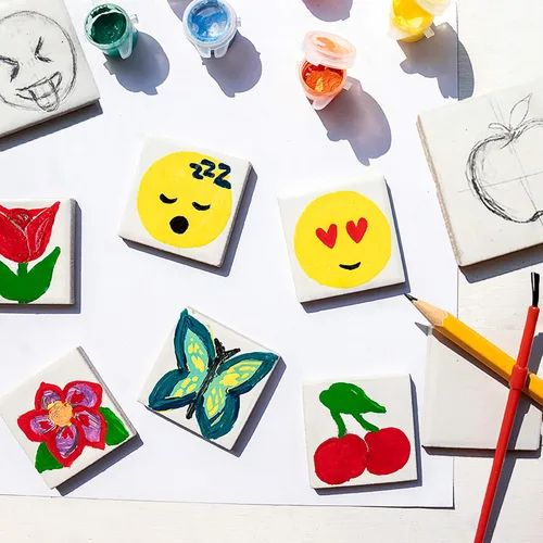 Miniatura 7 de Creative Kids Arte magnético de mini azulejos: haz tus propios 10 imanes de nevera