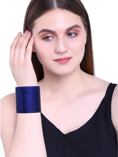 Miniatura 4 de Efulgenz Metal Bangles for Women Indian Jewelry Two Dozen Wedding Bangles Set Plain Glossy Alloy Bangles Bollywood Bracelets Bridal Bangle Set