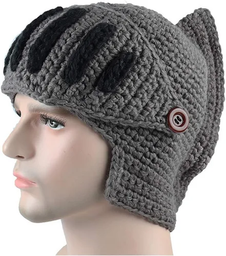 Miniatura 4 de Creative Barbarian Knit Beard Hat Funny Knit Hat Wig Beanie Hat Beard Facemask