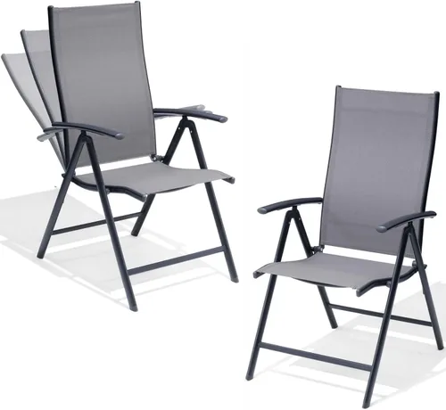 Miniatura 21 de Crestlive Products. Conjunto de 2 sillas plegables de patio, 7 niveles ajustables, reclinables, con respaldo alto, para exterior, sillas de césped
