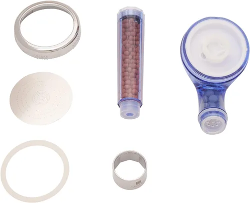 Miniatura 7 de Cabezal de ducha iónico, filtro de alta presión con cuentas, suavizante de agua y ahorro de agua, cabezal de ducha para piel seca y cabello