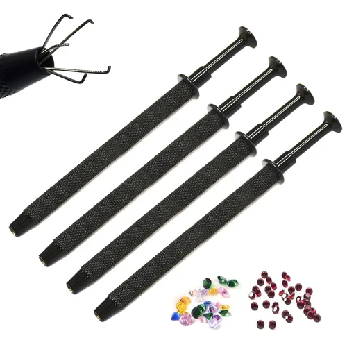 4 piezas de 5 puntas de diamantes de piedras preciosas de perlas de recoger piezas tácticas todo negro recubierto conjunto de acero inoxidable