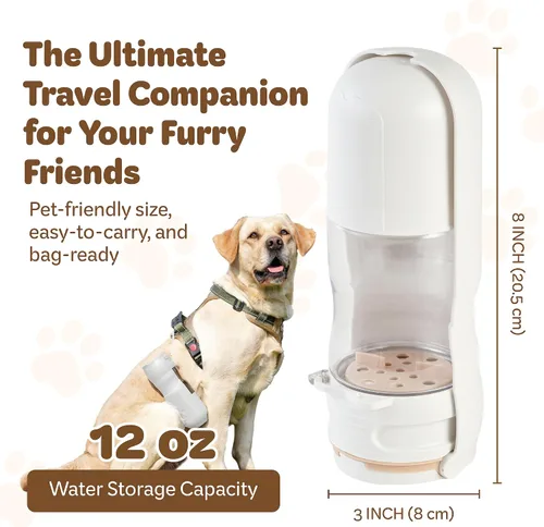 Miniatura 2 de Desired Things Dispensador Portátil de Comida y Agua para Mascotas, 2 en 1 Botella de Agua para Gatos y Perros Pequeños y Contenedor de Comida