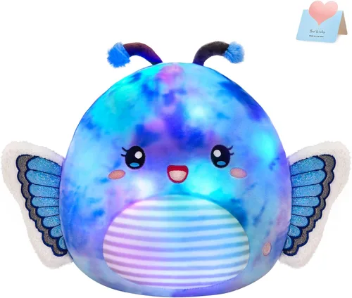 Miniatura 9 de Houwsbaby Peluche de mariposa de 12 pulgadas, almohada de felpa de mariposa azul, juguetes de peluche de mariposa, almohada blanda para cumpleaños