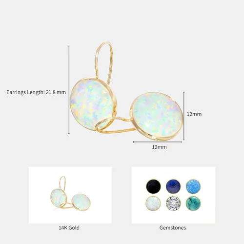 Miniatura 7 de Gemstone Earrings for Women - Gold Gemstone Drop Earrings - Birthstone - 14K Gold Earrings for Women - Gold Formal Earrings - Boho Wedding Earrings