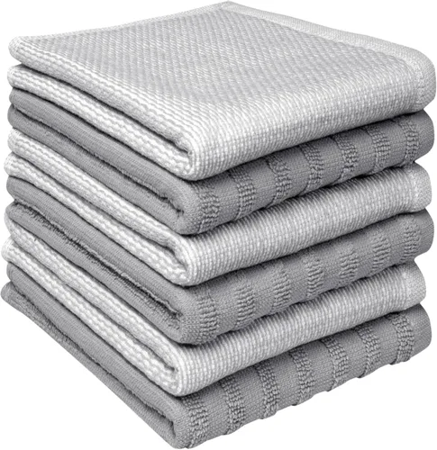 Miniatura 40 de Toallas de cocina premium (20"x 28", paquete de 6) Toallas de plato grandes de algodón Juego de textiles de cocina planos y de rizo altamente