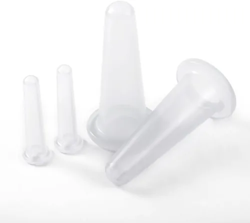 Miniatura 3 de BWESOO 4 piezas de juego de ventosas de masaje de silicona, mini copas faciales para masaje de cara, ayuda para el cuidado de la piel, masaje