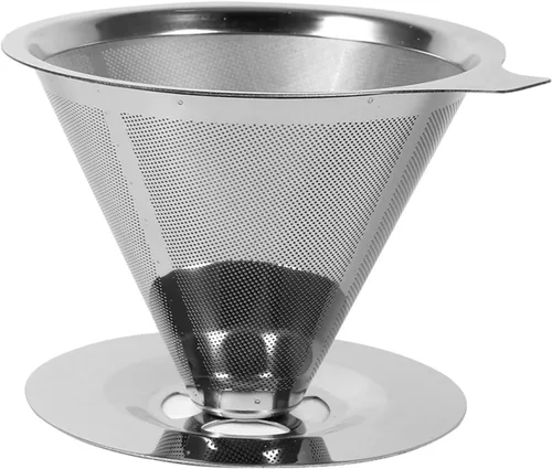 Vierta sobre la taza de la cafetera, acero inoxidable verter sobre el gotero de café, verter sobre el filtro de doble capa de malla de la taza del