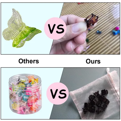 50 pinzas de mariposa para el cabello, color gelatina, hermosos accesorios para mujeres y niñas con caja empaquetada, 15 colores de caramelo mate