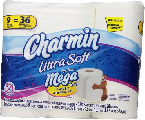 Miniatura 14 de Charmin Papel higiénico ultra suave, 24 megarrollos de papel de baño = 96 rollos regulares