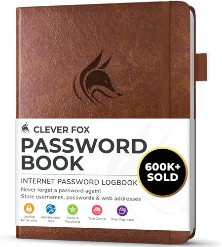 Miniatura 28 de Clever Fox - Libreta de contraseñas con pestañas alfabéticas, organizador de direcciones de Internet, tamaño grande, para inicios de sesión en Azul