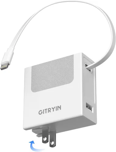 Miniatura 17 de Gitryin Cargador de pared USB C de 40 W con cable retráctil integrado, bloque de carga rápida plegable 2 en 1, artículos esenciales de viaje