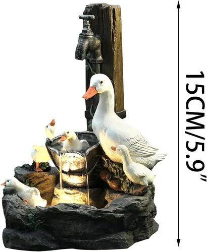 Miniatura 5 de Fuentes solares con patos de resina, estatua de fuente de agua de pato, decoración de patio y jardín, fuentes de agua, paisaje al aire libre