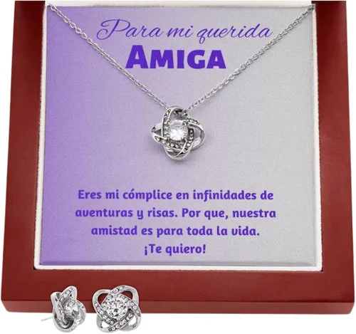 Regalo para Mi Mejor Amiga Elegante Juego de collar y aretes para mujer joyería para mejor amiga juego de aretes y collares