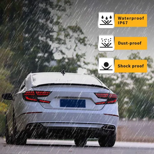 Miniatura 6 de VLAND Luces traseras LED compatibles con Honda Accord de 10ª generación 2018-2022 con escaneo dinámico de animación respiratoria DRL, con Humo