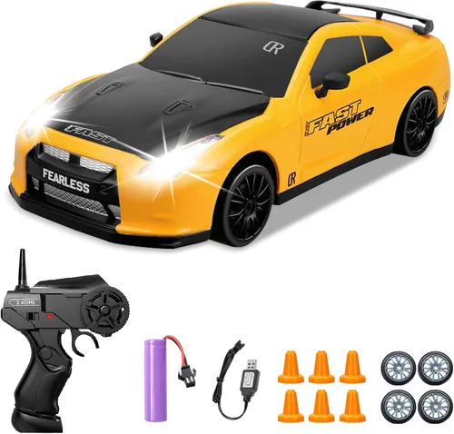 Miniatura 7 de Coche RC de Derrape 1/24 2.4GHz Coche de Control Remoto 4WD de Alta Velocidad con Luz LED y Neumáticos de Derrape Juguetes de Carreras para Niños