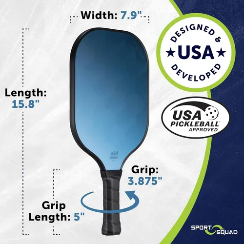 Miniatura 3 de Sport Squad Pickleball Paddles Set of 2 and Single Paddles - Lightweight, Durable & High-Performance Playability - Enhanced Grip & Power - USA Set