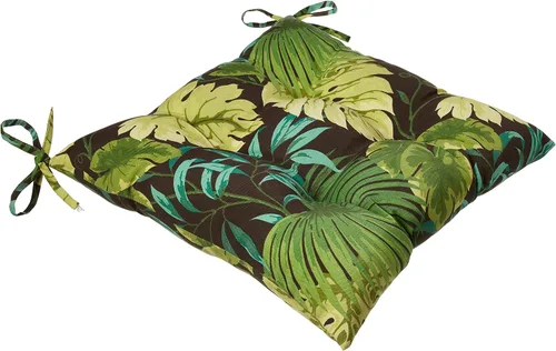 Miniatura 10 de Pillow Perfect Tropic - Cojín para asiento de silla de interior/exterior con lazos, acolchonado, resistente a la intemperie y a la decoloración