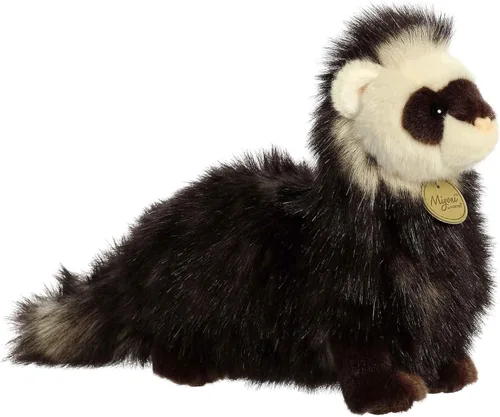 Aurora Animal de peluche realista de hurón Miyoni, detalles realistas que hacen un compañero preciado, perfecto para decorar dormitorios o aulas,
